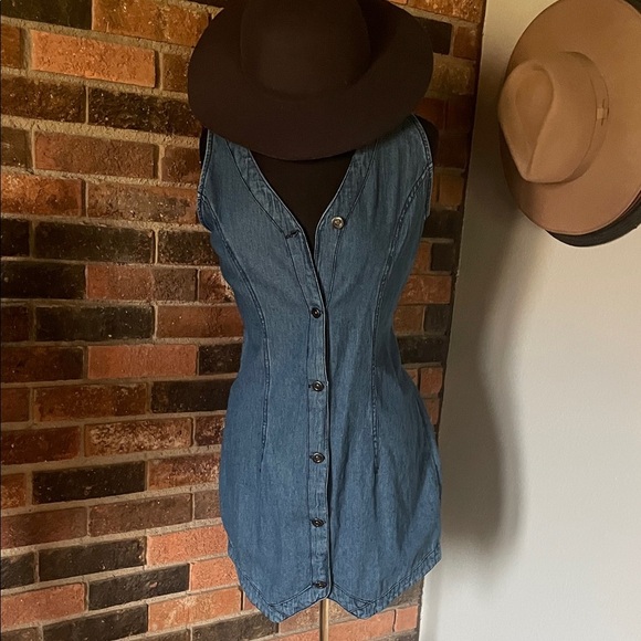 Denim Button-Down Dress - Picture 1 of 5